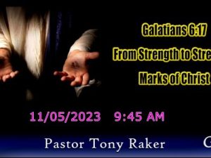 This image appears to be an announcement for a religious service with a person's hands displayed, alongside text indicating a sermon topic, date, time, and pastor's name.